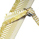 Fröbelsterne, Papierstreifen weiss/ gold/ x-mas...