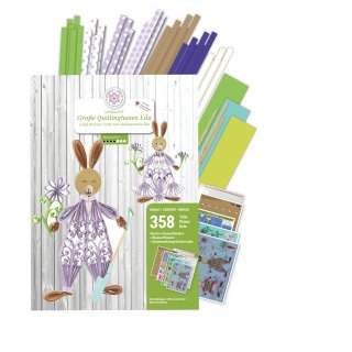 papier und ideen: Large Quilling Bunnies Kit lila