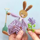 papier und ideen: Large Quilling Bunnies Kit lila