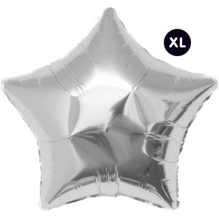 Folienballon, STERN, Silber, ca. 86cm