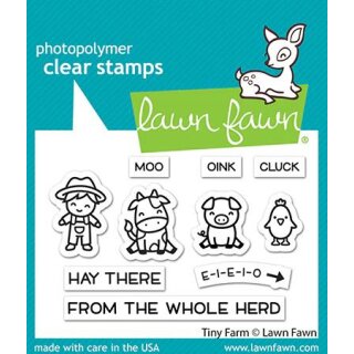 Lawn Fawn, clear stamp, tiny farm