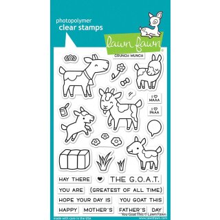 Lawn Fawn, clear stamp, you goat this