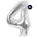 Folienballon 4, SILBER, ca. 86cm