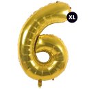 Folienballon 6, GOLD, ca. 86cm