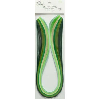 Quilled Creations, Paper Stripes, Green Shades Quilling Paper 1/16" (1,5mm)