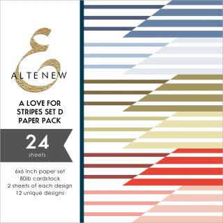 Altenew, A Love for Stripes - Set D, Paper Pack 6"x6" (15,2x15,2cm)