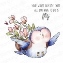 Stamping Bella, Rubber Stamp, BIRDIE WITH A MESSAGE