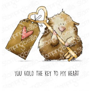 Stamping Bella, Rubber Stamp, GUINEA WITH A KEY