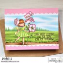 Stamping Bella, Rubber Stamp, TINY TOWNIE CHERRY BLOSSOM
