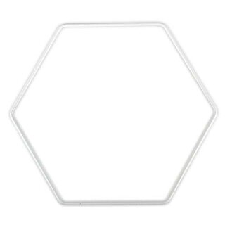 Metallhexagon, ø 30 cm / 3 mm, weiß