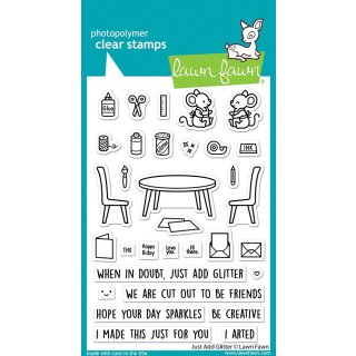 Lawn Fawn, clear stamp, just add glitter