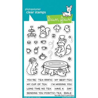 Lawn Fawn, clear stamp, tea-rrific day