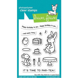 Lawn Fawn, clear stamp, tea-rrific day add-on
