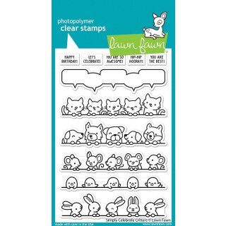 Lawn Fawn, clear stamp, simply celebrate critters