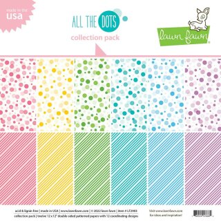 Lawn Fawn, all the dots collection pack, 12"x12" / 30,05x30,5cm, Block 12 Blatt