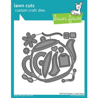Lawn Fawn, lawn cuts/ Stanzschablone, stitched teapot