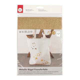 Metallic Bügel-Transferfolie, 21,5x28cm, 2-fach sort., 2 Bogen, gold