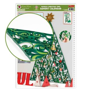 Quilling Template, Advent Calendar Module Christmas Tree