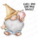 Stamping Bella, Rubber Stamp, GNOME WITH A SEASHELL