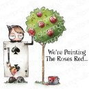 Stamping Bella, Rubber Stamp, ODDBALL PAINTING THE ROSES RED