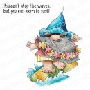 Stamping Bella, Rubber Stamp, GNOME RIDING THE WAVES