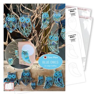 Karen Marie Klip: Quilling Anleitung, On Edge Blue Owls
