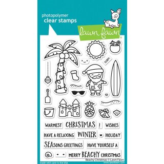 Lawn Fawn, clear stamp, beachy christmas