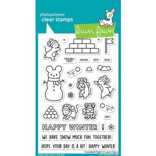 Lawn Fawn, clear stamp, snowball fight