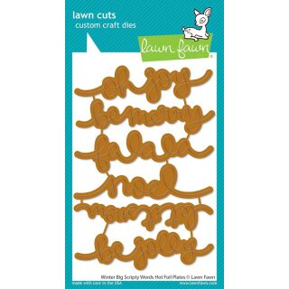 Lawn Fawn, hot foil plate, winter big scripty words hot...