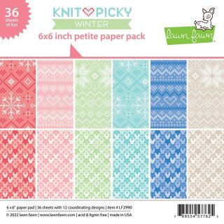 Lawn Fawn, knit picky winter petite paper pack,...