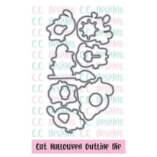 C.C. Designs, Outline Metal Die/ Stanzschablone, Cat Halloween