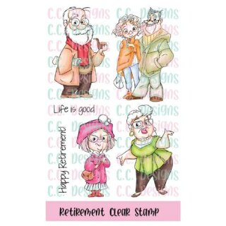 C.C. Designs, clear stamp, Retirement