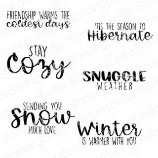 Stamping Bella, Rubber Stamp, SNUGGLE WEATHER SENTIMENT SET
