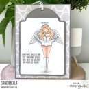 Stamping Bella, Rubber Stamp, CURVY GIRL ANGEL RUBBER STAMP (INCLUDES MINI ANGEL)