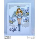 Stamping Bella, Rubber Stamp, CURVY GIRL ANGEL RUBBER STAMP (INCLUDES MINI ANGEL)
