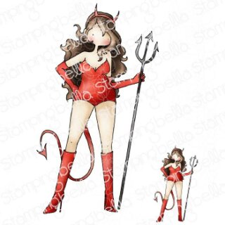 Stamping Bella, Rubber Stamp, CURVY GIRL DEVIL RUBBER...