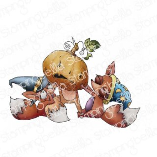 Stamping Bella, Rubber Stamp, FOXY IS STUCK