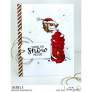 Stamping Bella, Rubber Stamp, HOLIDAY OWL SENDING A CARD