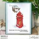 Stamping Bella, Rubber Stamp, HOLIDAY OWL SENDING A CARD