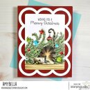 Stamping Bella, Rubber Stamp, THE CAT AND THE ORNAMENT, BY KRISTIN FARNSWORTH