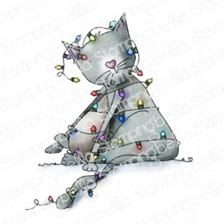 Stamping Bella, Rubber Stamp, TANGLED KITTY, BY KRISTIN...