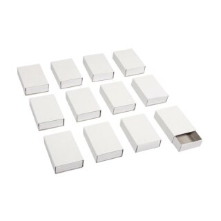 Streichholzschachteln, weiß klein, 12 Stück, 5,3x3,6x1,5 cm