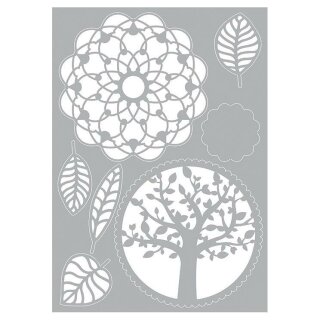 Stencils, Baum Blätter Mandala, DIN A4