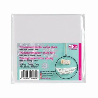 Transparentpapier, 10 x 10 cm, 32 Blatt - 100 g/m², weiß