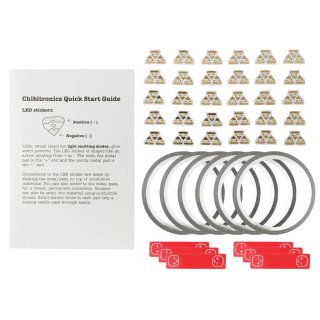 Chibitronics, Color LEDs Classroom Pack, 90 LED Circuit Sticker (Red,Blue,Yellow) + 6 RollenTape
