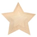 Holz Stern Set, 42,5cm ø, 6-tlg., Box 1Set, natur