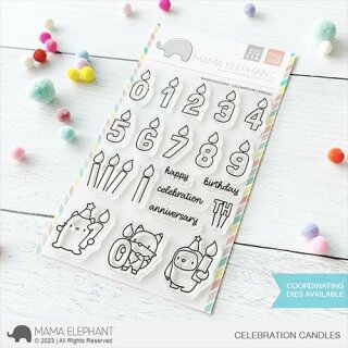 Mama Elephant, clear stamp, Celebration Candles