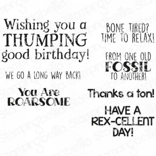Stamping Bella, Rubber Stamp, DINO SENTIMENT SET...