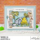 Stamping Bella, Rubber Stamp, DINO SENTIMENT SET (INCLUDES 7 RUBBER STAMPS)