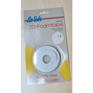 3D Foamtape Rolle, 12mmx 2,2m, Dicke 1,4mm